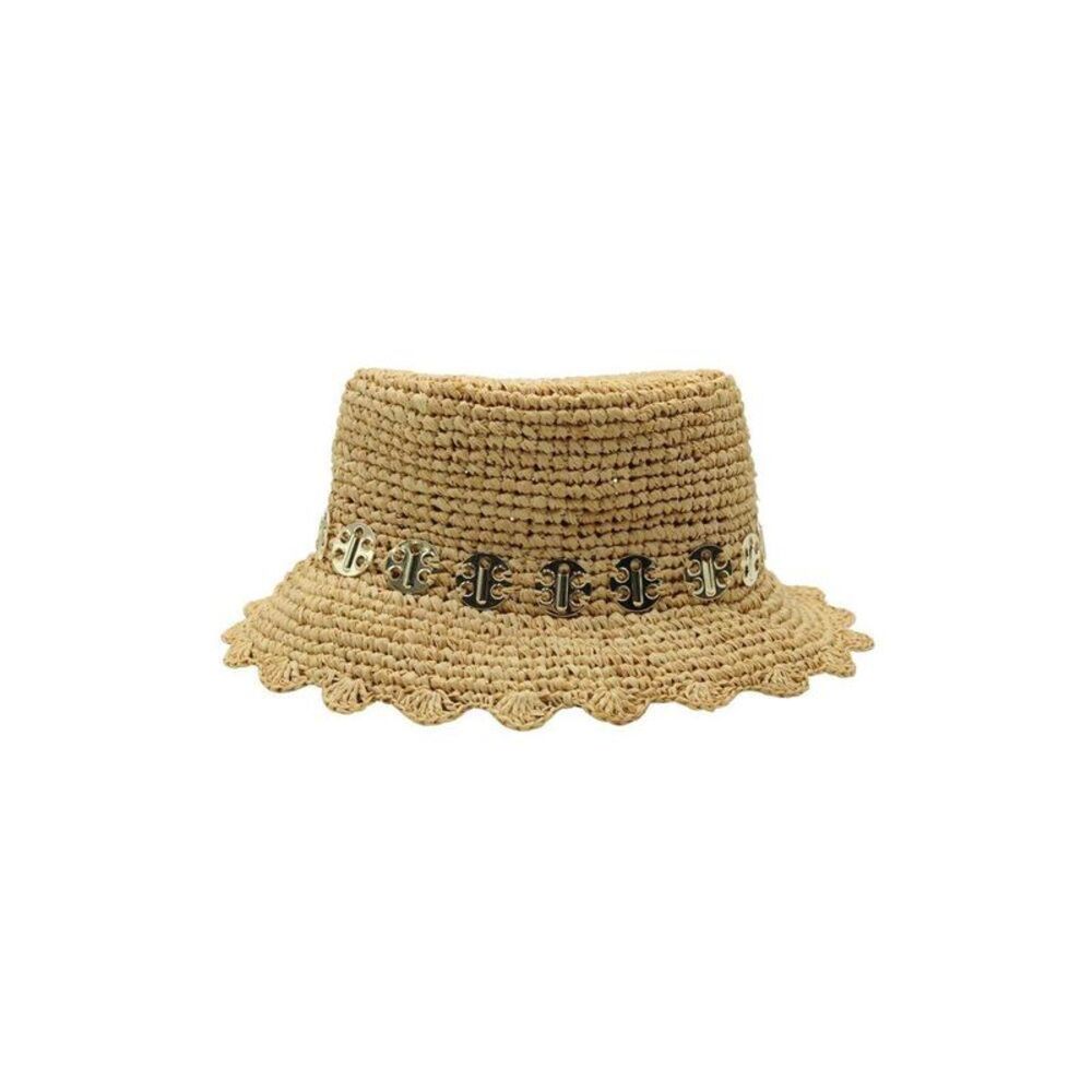 Paco Rabanne Vegetable Fiber Bucket Hat Women Beige Hats